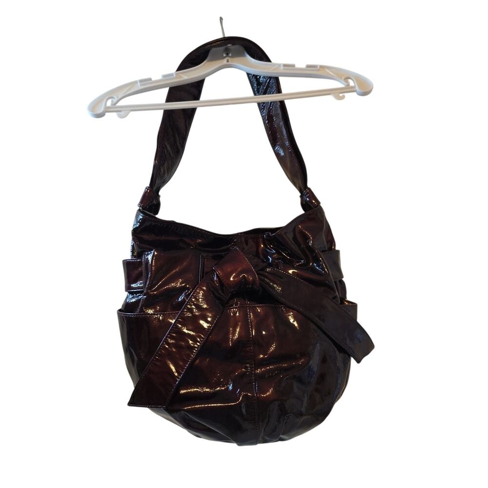 KOOBA Dark Purple PATENT LEATHER Hand/SHOULDER BAG Excellent